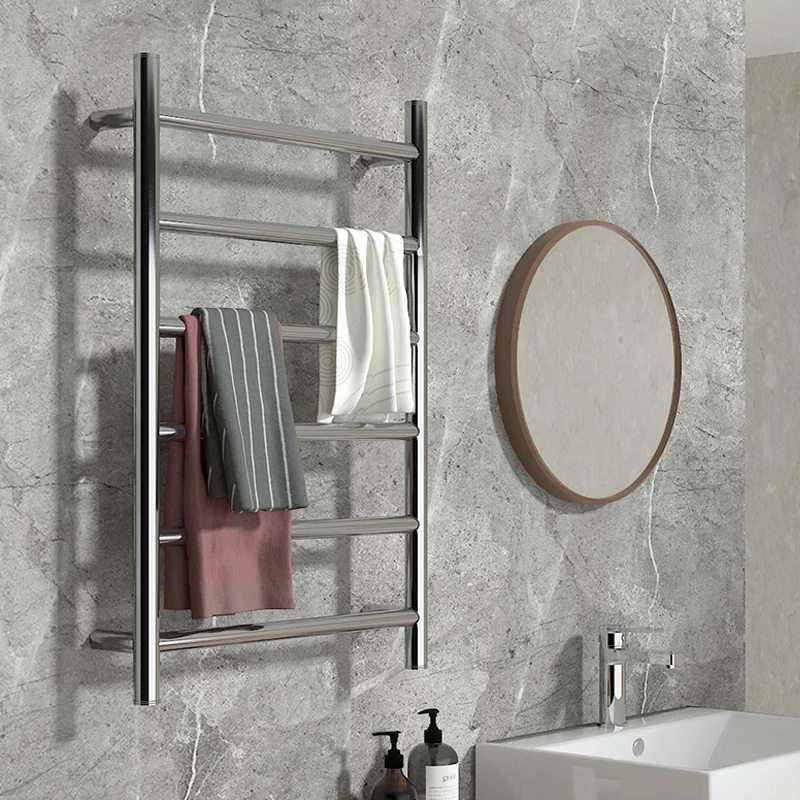 Factory Thermal Control Wall Mount 5 bar Electric Heated Towel Rack For Bathroom
