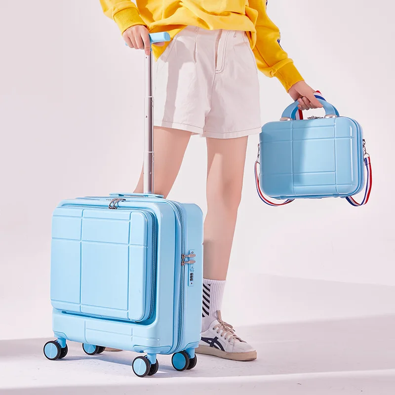 Custom Luxury carry on luggage set travel bags hand 4 wheels colorful fashion trolley suitcase