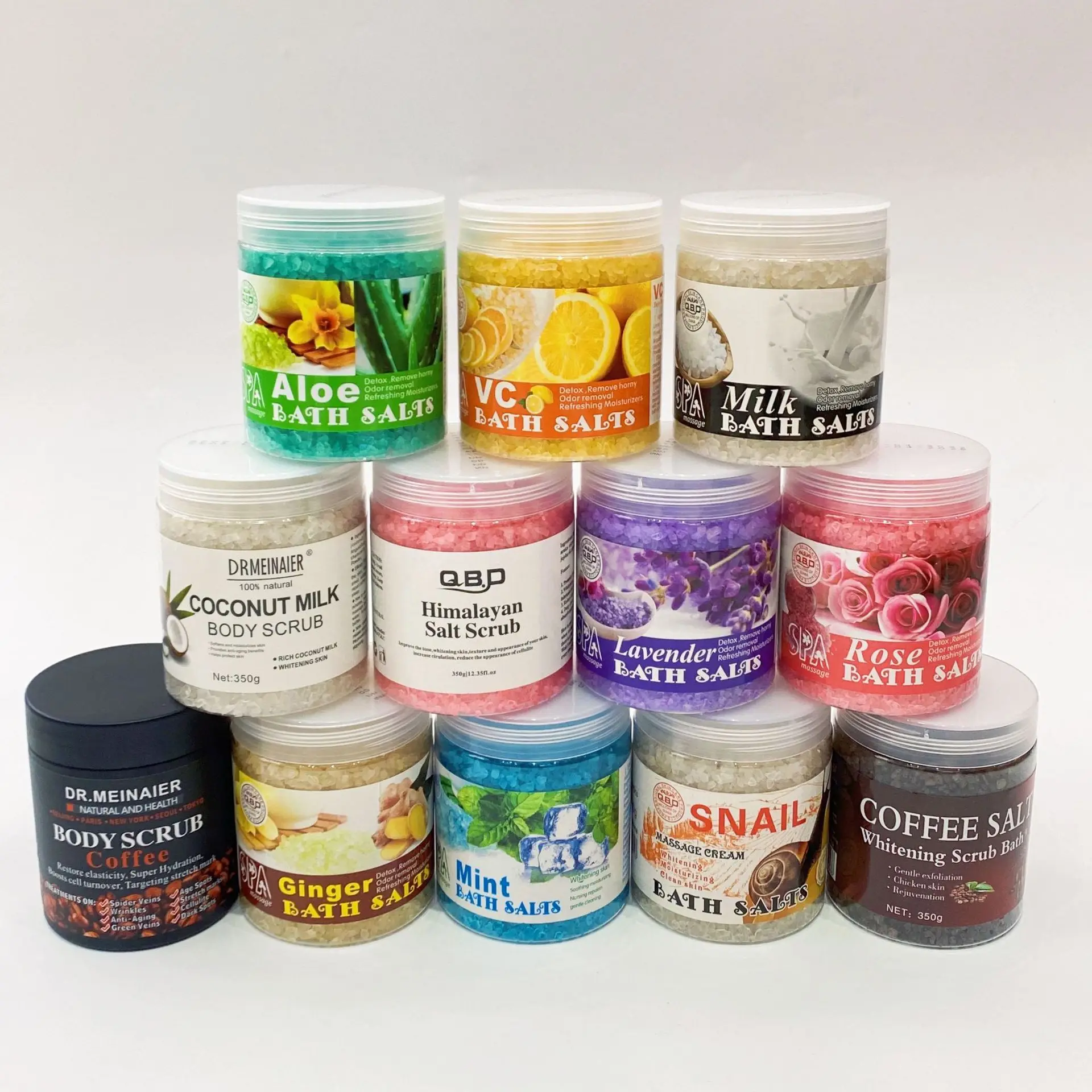 Natural Organic Bath Salt  no irritation Whitening Exfoliating Body Scrub Foot Spa Soak Aroma Sugar Scrub Flower Crystal Salt