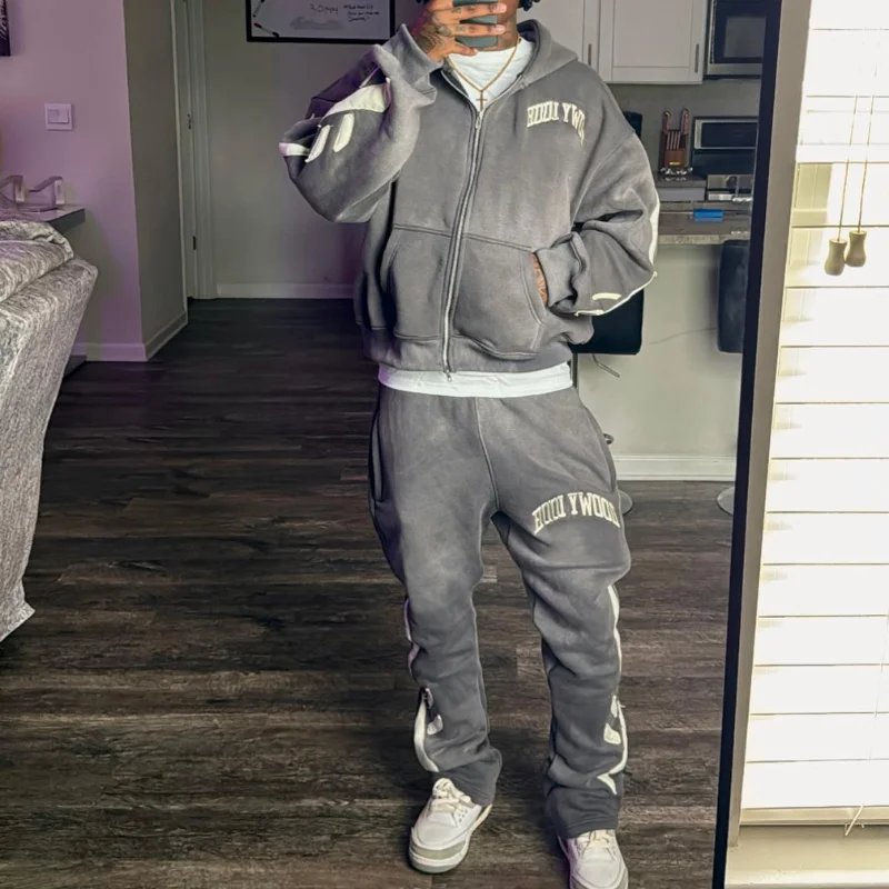 High Quality Sweatpants And Hoodie Set Custom Logo Sports Suit Track Suits Trousers Two Piece Set Jogging Tracksuit For Men