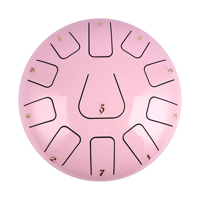 Factory offer the small size  design 8 inch (20 cm) 11 tongue candy pink hank drum G key balmy drum  steel tongue drum