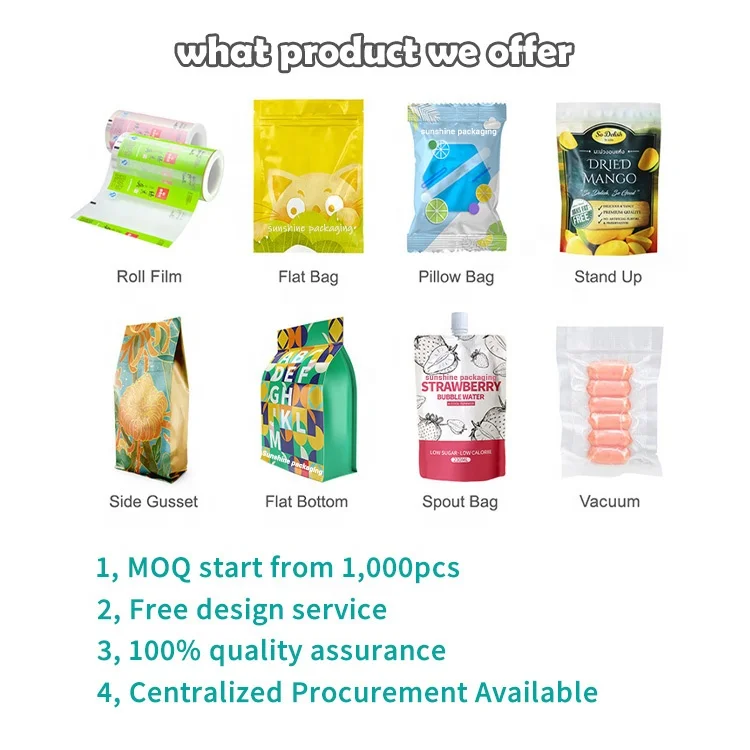 Custom Printed Black Aluminum Foil Plastic Transparent Window Food Packaging Bolsa Stand Up Pouch With Zipper