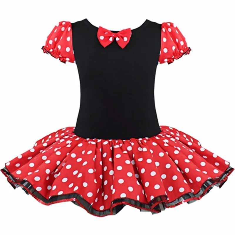 Pink Baby Toddler Mickey Girl Polka Dots Mouse Dress Up Costume Princess Tulle kids birthday dress wholesale with Ears Headband