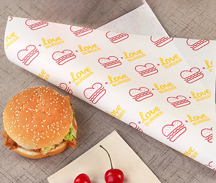 Wholesale Customized Printed Burger Greaseproof Food Safe Grade Paper Deli Sandwich Paper