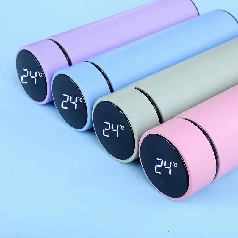 Termos Led Temperature Display 500ml Double Walled 304 Stainless Steel  Reminder To Drink Vacuum Flasks Smart Water Bottle