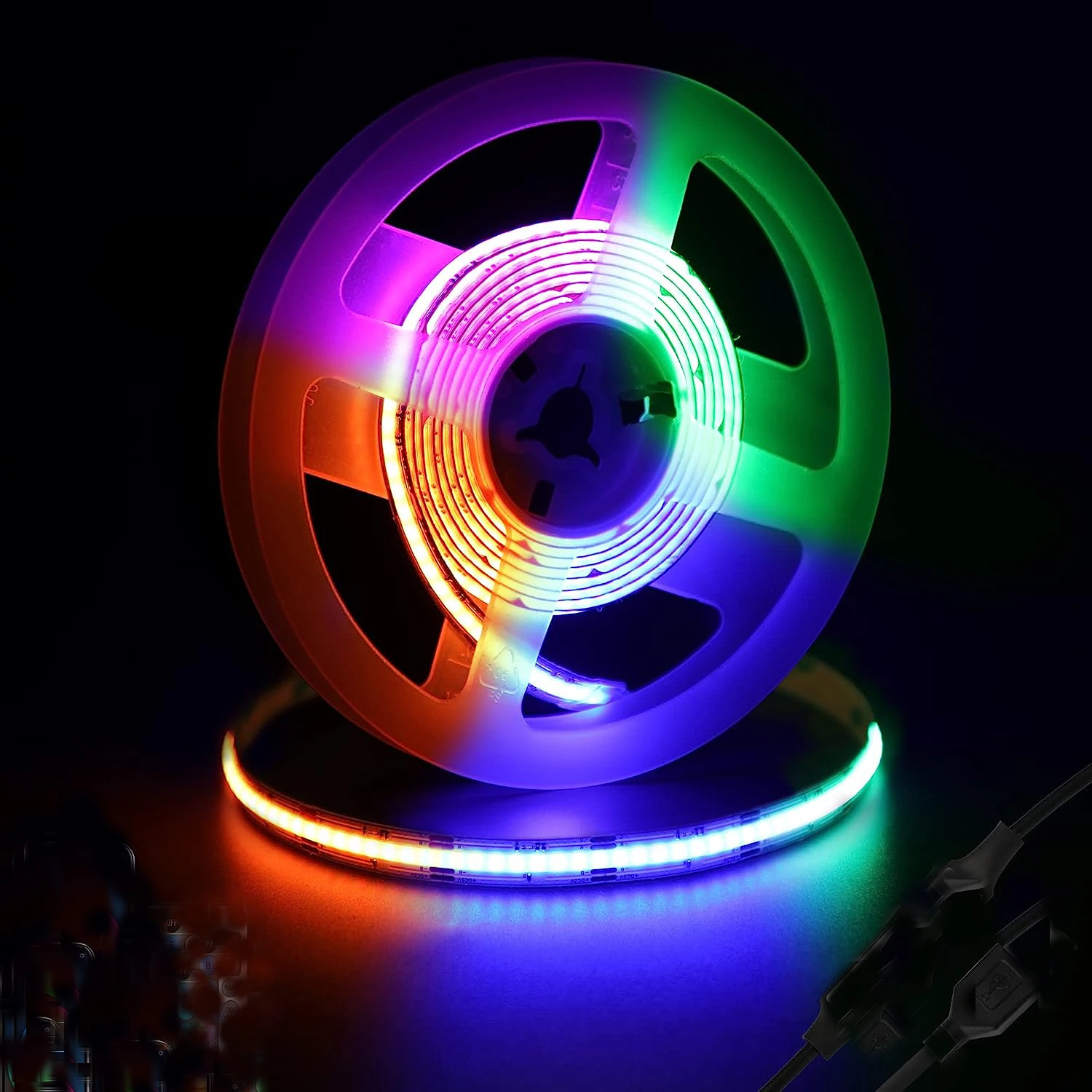 RGB 24V Cob Led Strip 672Leds 840Leds 1008Leds Cob Led Strip 12mm Copper For DIY Hotel Decoration Party Bar