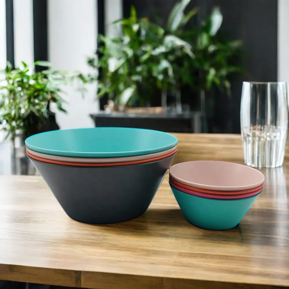 Wholesale dishwasher-safe Unbreakable RPET Bamboo Bowls Modern Design Food Party Salad Fruit Cereal Reusable Popcorn Bowl Free