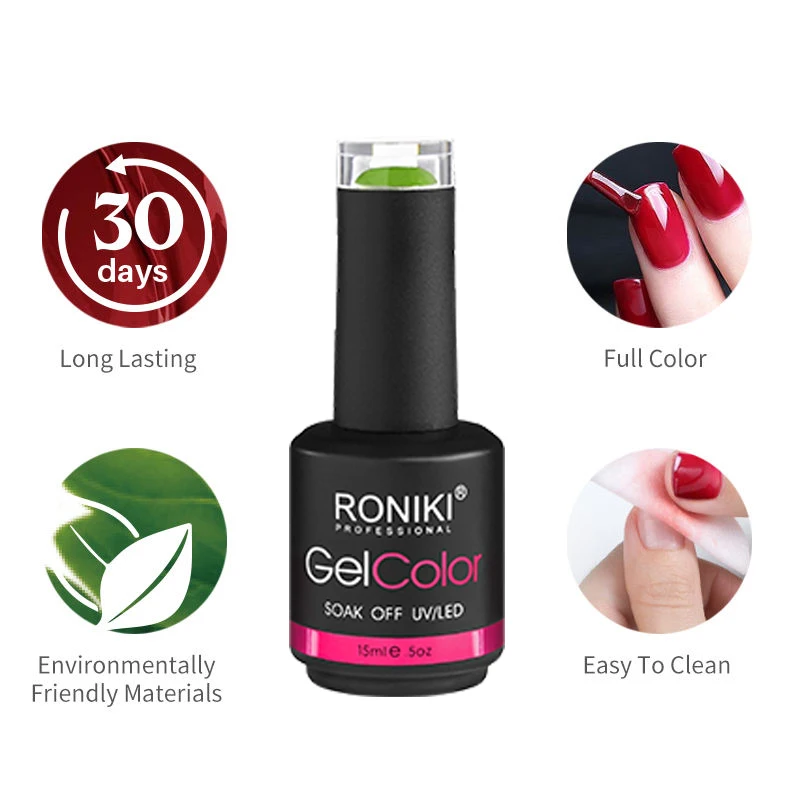 RONIKI Custom Logo 15ml OEM Private Label Colors  Nail Polish Set Uv Gel Polish