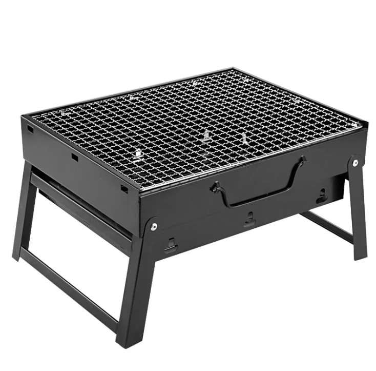 Barbecue Grill Portable Folding BBQ Grill Barbecue Desk Tabletop Outdoor Stainless Steel for Picnic