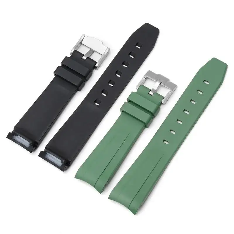 Premium Grade Vulcanized FKM Rubber Watch Strap 20mm 22mm 24mm Universal Watch Band Quick Release Watchbands