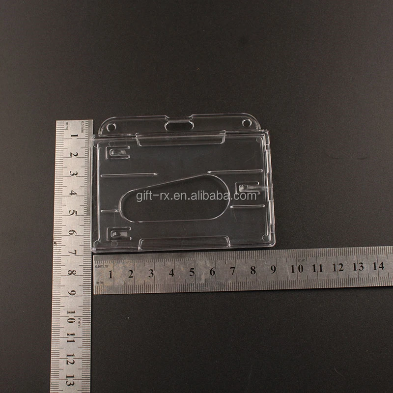 Vinyl Plastic Credit Card Holder Double Side Clear Badge Cover Transparent Horizontal Travel Card ID Badge Holders