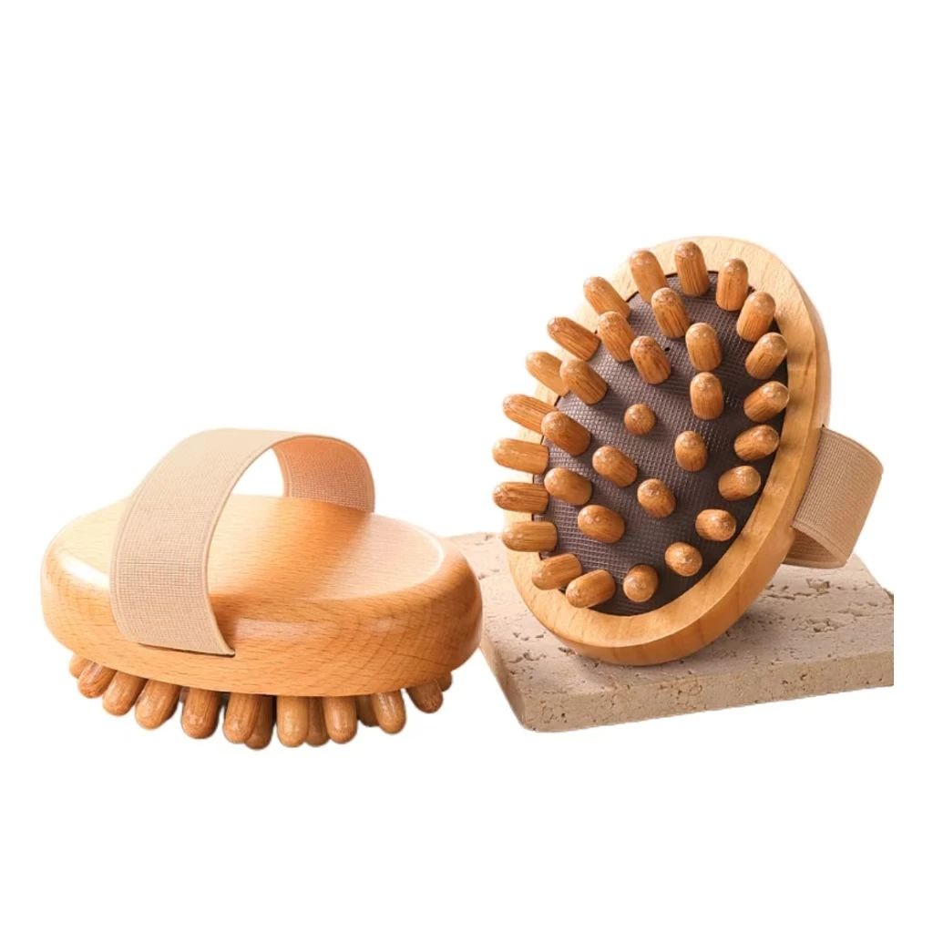 Hot Sale Wood Flat Top Laser Meridian Massage Comb Beech Hair Brush Air Bag Head Massage