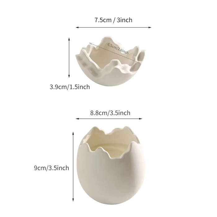 Wholesale Modern 5oz Gold and Silver Egg Shape Ceramic Candle Empty Jar with Lid Candle Vessel with Lid