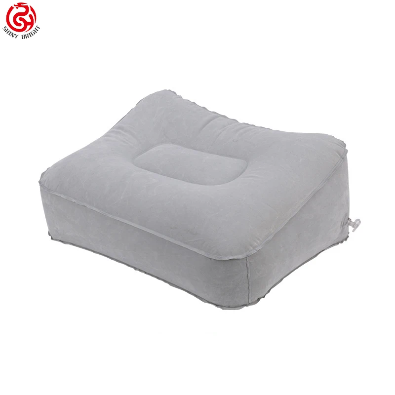 flocking inflatable Footstool Stool Portable inflatable folding footpad inflatable travel foot rest pillow for flying