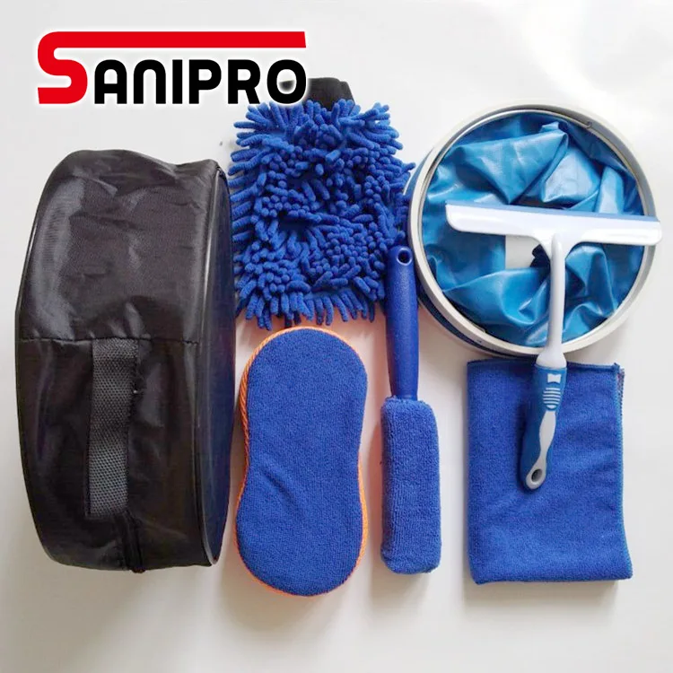  Sanipro микрофибра губка для мытья губки ведро ткани автомобиля набор чистящих средств ухода за автоматический автомобильный рычаг управления очистки ящик