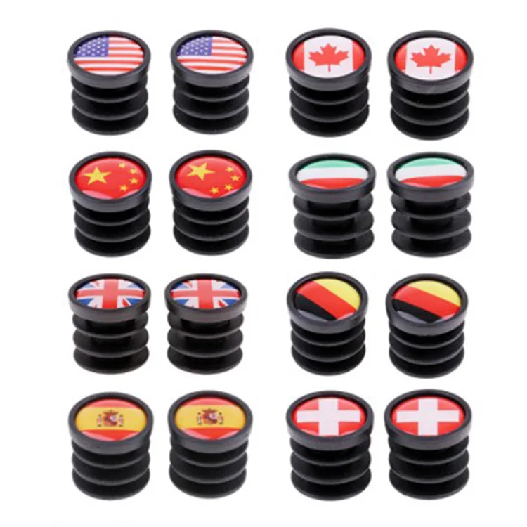 Cycling Handlebar End Plugs Expanding Plastic National Flag Folding Handlebar