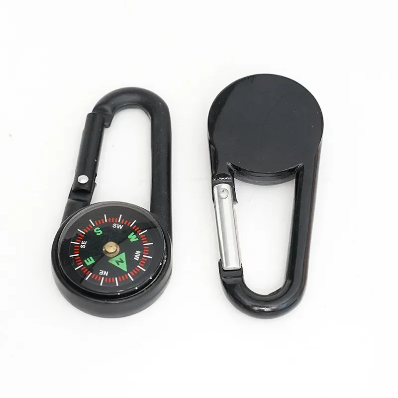 Custom Keychain Portable Hanging Buckle Carabiner Compass for Outdoor Hiking