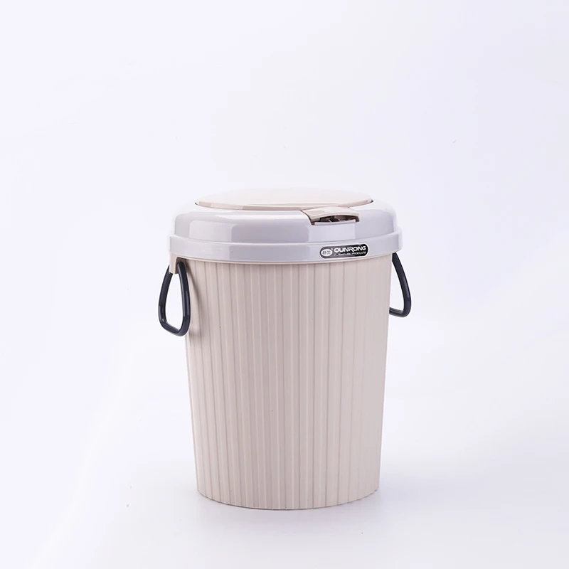 
Toilet big or small desk round simple polypropylene plastic trash waste bin with handle 