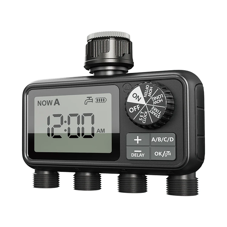New Design Outdoor Yard  Automatic Four Zone Dial Water Timer Garden Watering Irrigation System HCT-M09