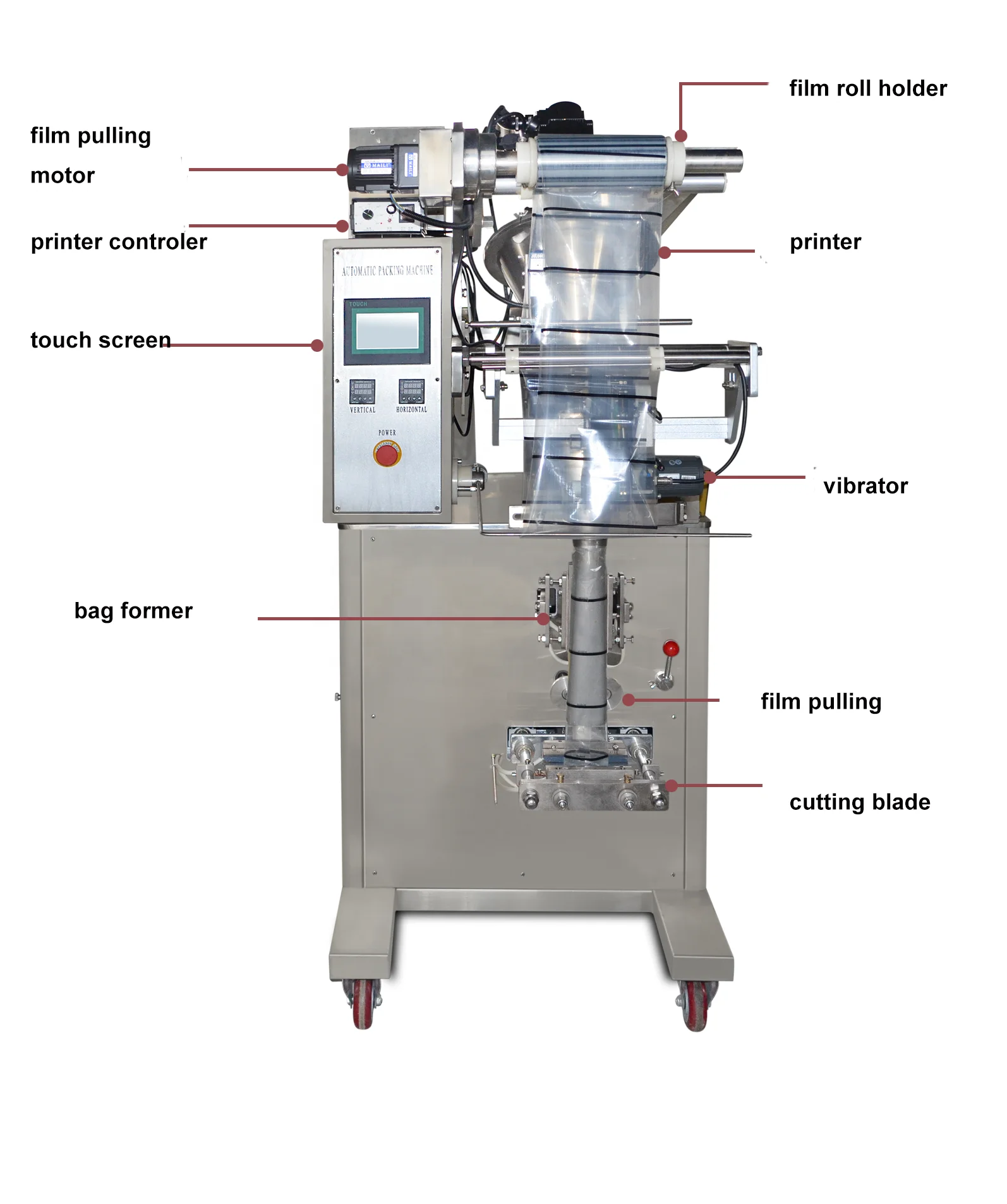 Factory price vertical pyramid triangle sachet bag snack food nut granular sachet  form fill seal packing machine