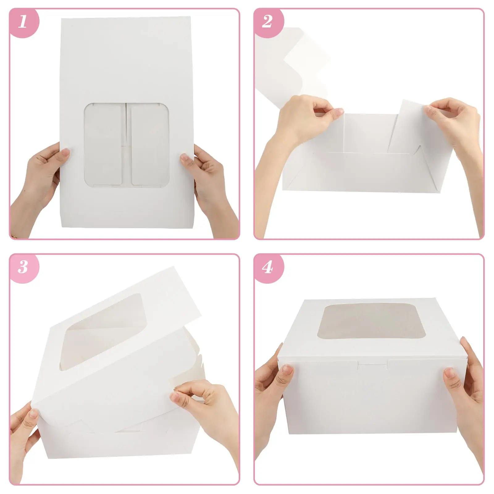 2024 New customized logo 6 8 10 12 inches food grade cardboard paper milk cake packaging box square paper cake box