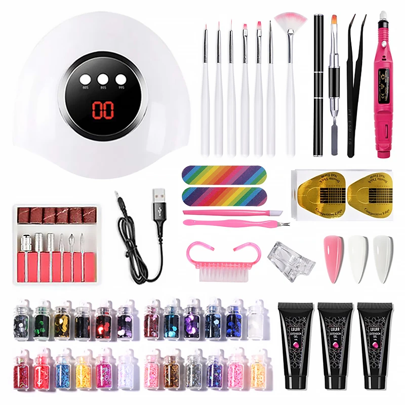 Most Vogue 24 Bottle Sequins Gel Nail Polish Set DIY Nail Metal Glitter adorning Uv Gel Lamp Manicure Pedicure Set Nail Gel Kit