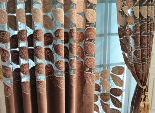 Sunny Textile Modern New Chinese Style Middle Part Hollow Embroidery Living Room Curtain Room Curtain