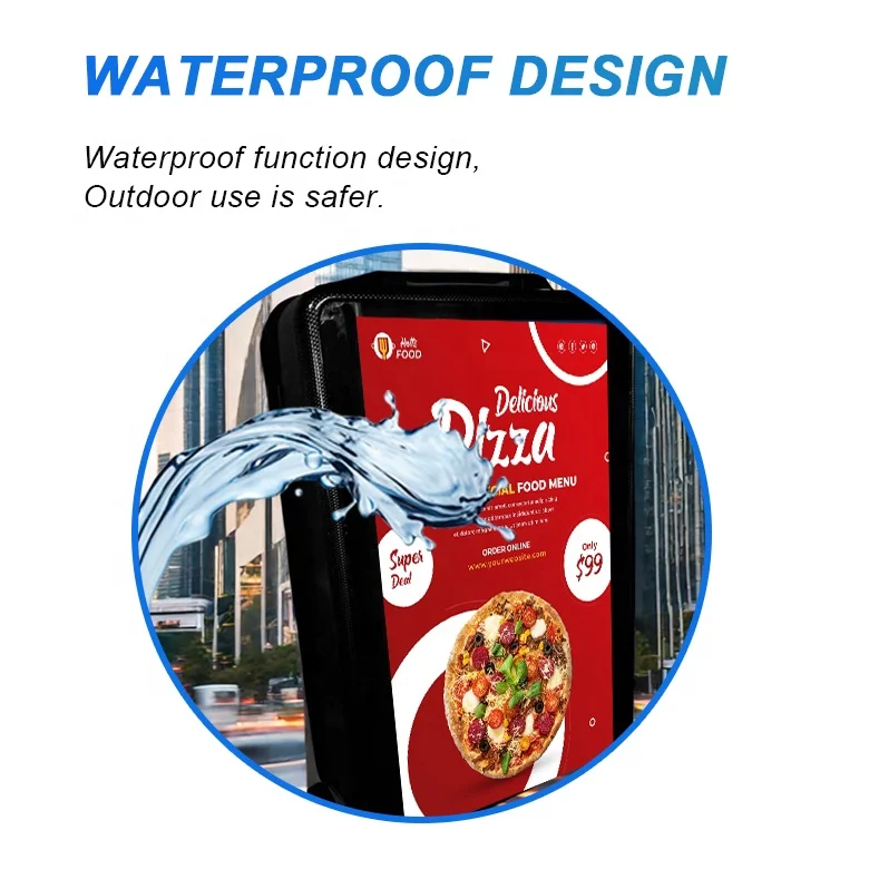 21.5 Inch Waterproof Digital Android Backpack Billboard Mobile Advertising Display Screen Human Walking Billboards