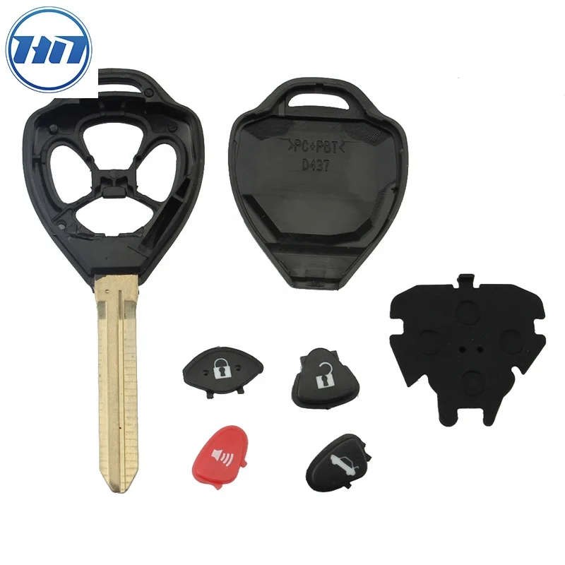 toy43  4 Buttons  Remote Car Key Fob Blank Key S-hell Case for T oyota with Panic Buttons