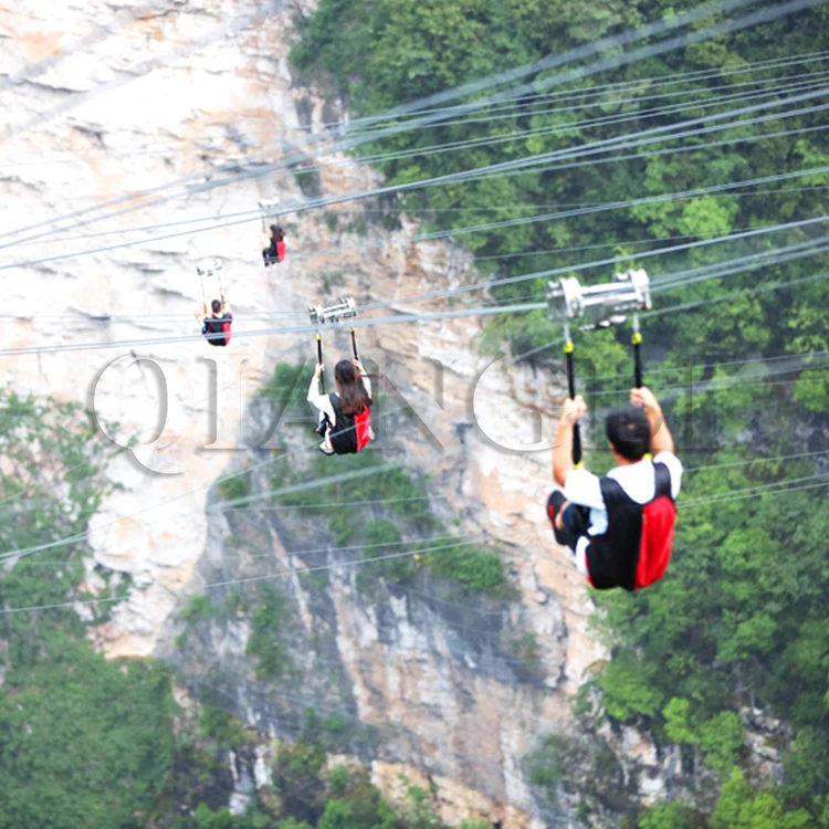 Extreme Rides Fairground Attraction Adventure Zip Line Roller Coaster Manufacturer Zip Line Cable For Adults