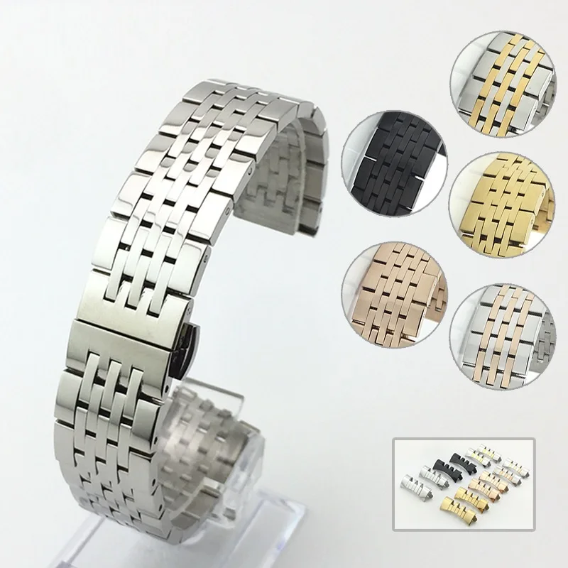 304 316 SUS 12mm 14mm 22mm solid folderd stainless steel bracelet watch bands for reloj hombre
