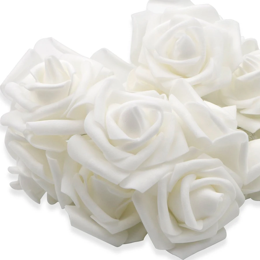 Rose Lamps Decorative Garland Artificial Flower LED Strings  Bright Warm Flower Fairy Light Rose Flower Led String Lights