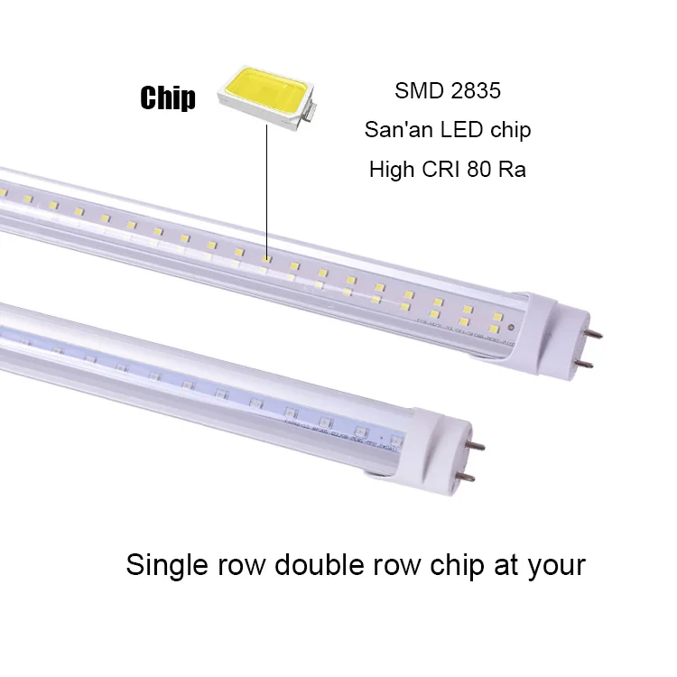 Shape FA8 G13  4ft Diffuser Aluminum PC V Lighting Circuitry Design Office Ip44 T8 Led Tube Lights
