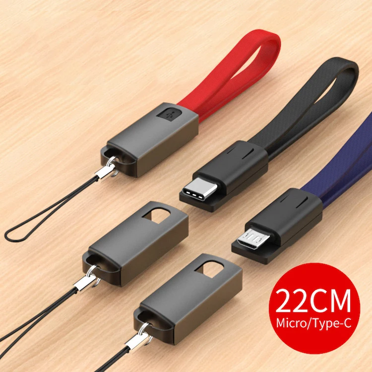 Multi-Function Keychain 2.4A Type C Micro USB Charging Cable Accessory Portable Charging USB For Mobile Phones Cable