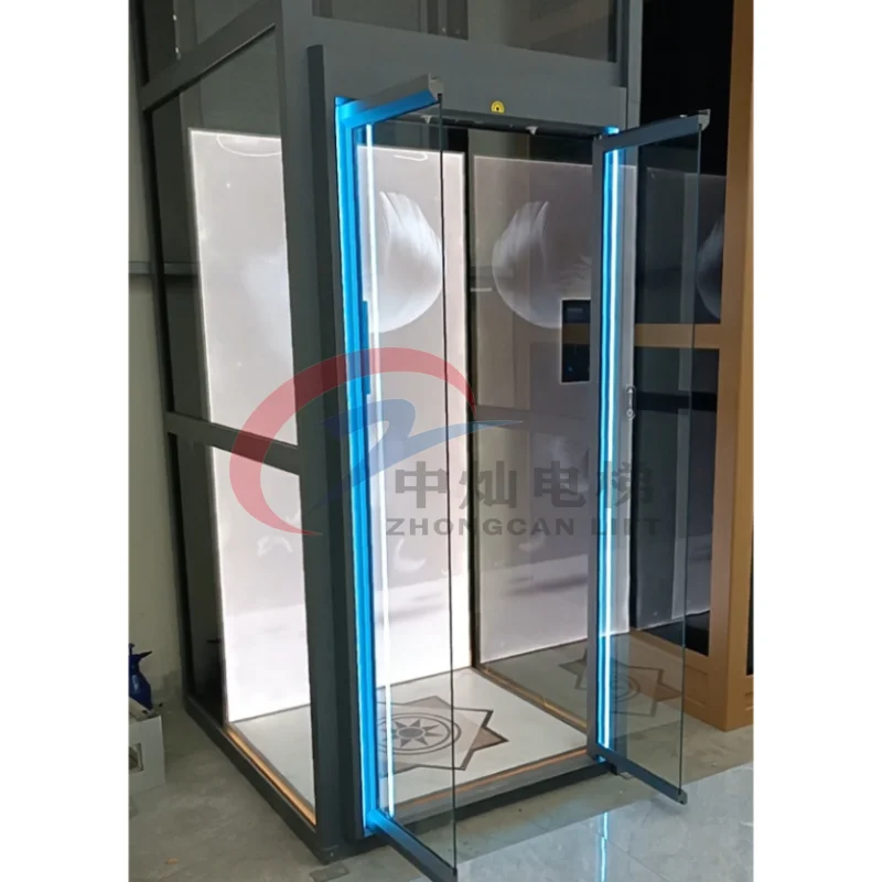 High quality external interior panoramic glass 2 person four floors villa residential hydraulic elevator for houses for usa