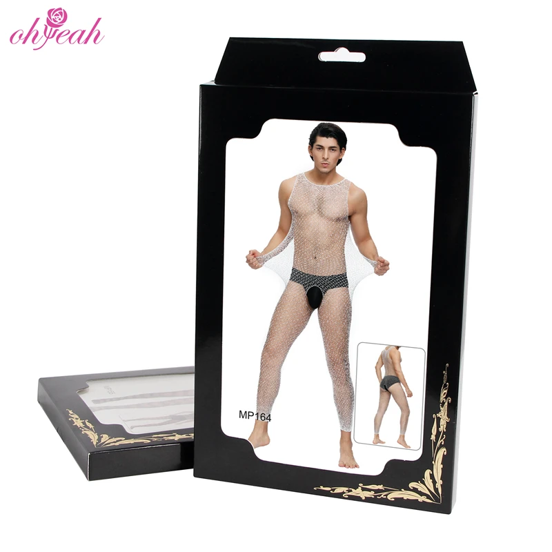 Оптовая продажа с длинным рукавом белые прозрачные сексуальные сетчатые мужские чулки