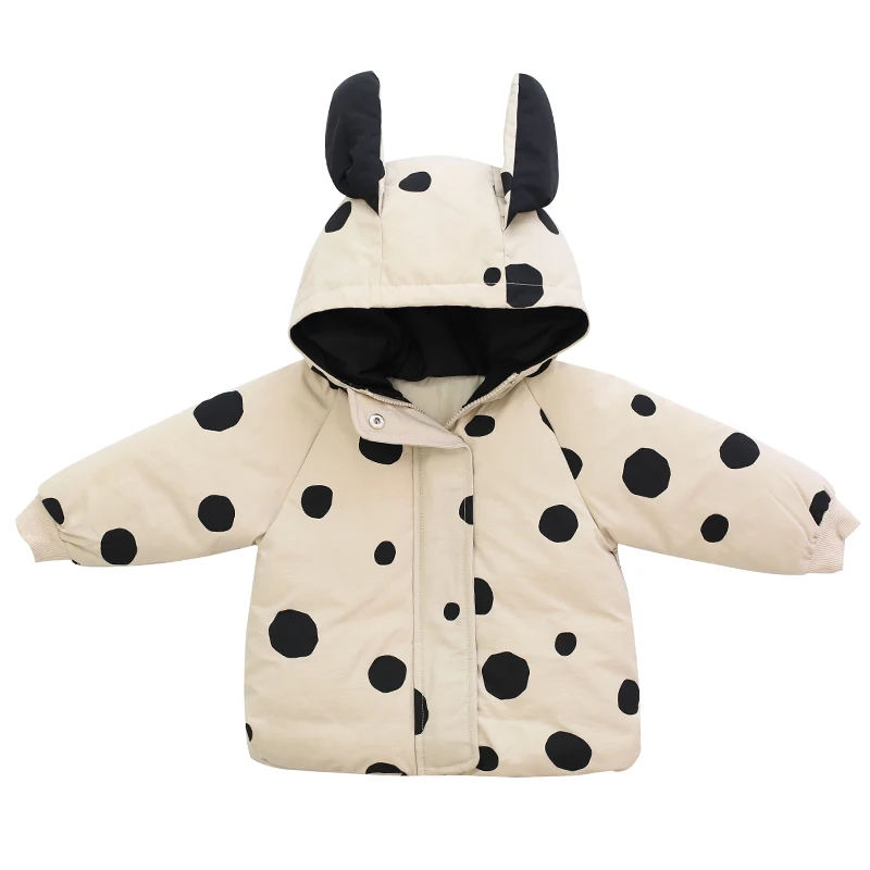 
Thickened 1-5-year-old baby cotton coat for keep out the cold lovely point warm baby winter coat 