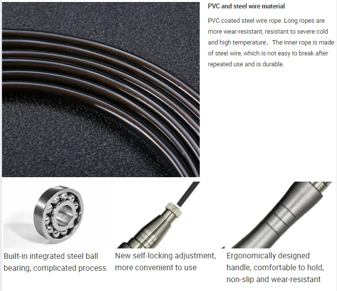 Self-Locking Jump Rope Speed Steel Wire Adjustable Weighted 300 Cm Aluminum Drawstring Bag For Jump Rope