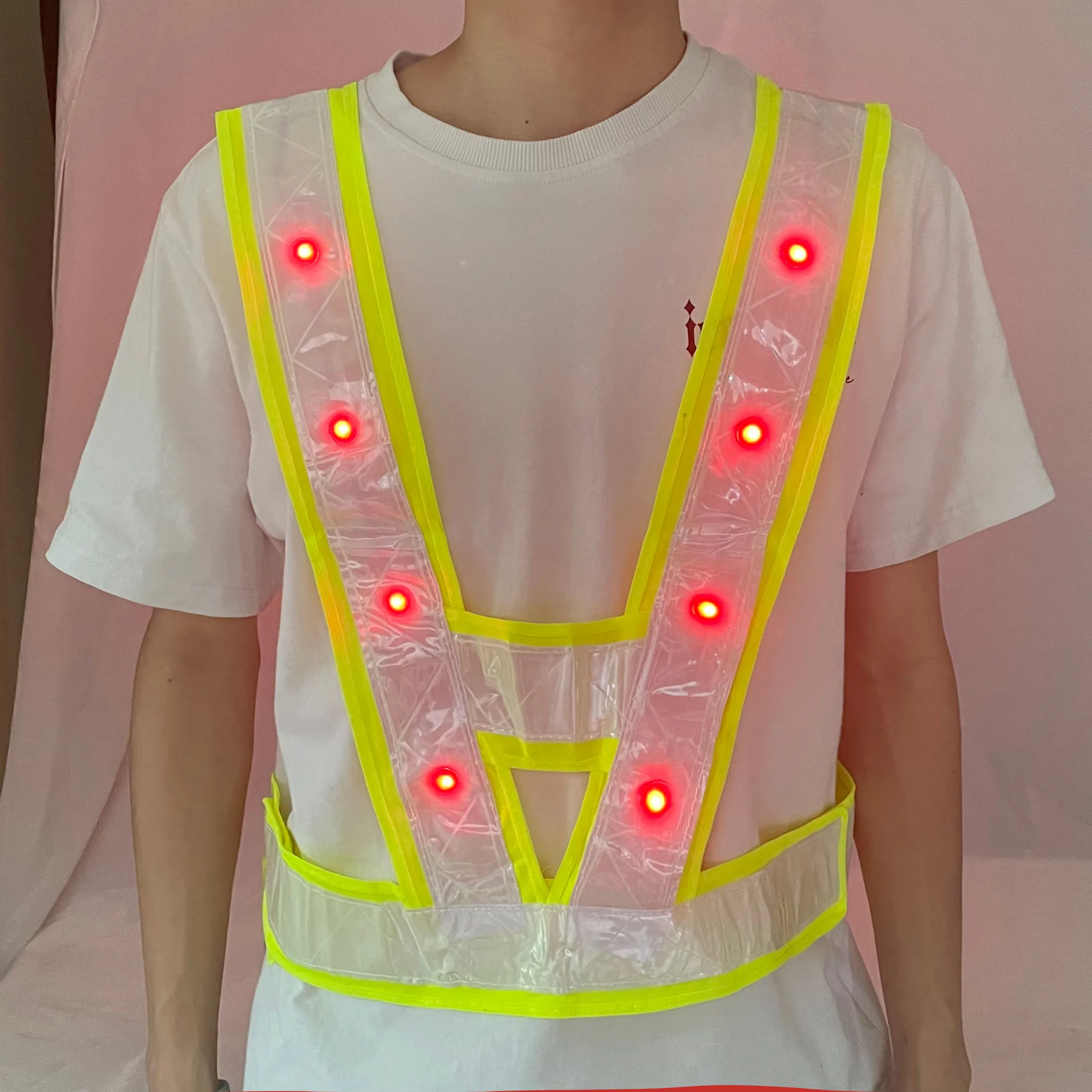 High Visibility Safety Vest for Work Roadway Safety Reflective Strips Fluorescent Green Yellow