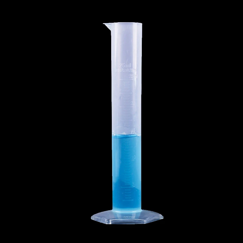 Laboratory graduated measuring cylinder plastic hexagonal base