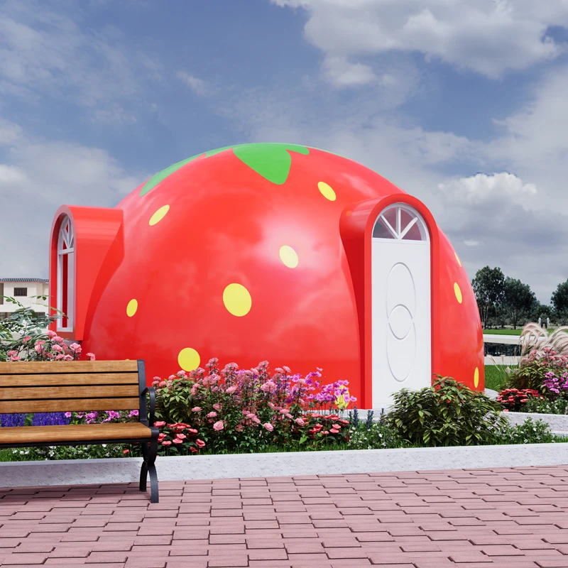 28 square meters round dome tiny house EPS foam Plastic spherical dome circular module Prefab Bubble building house