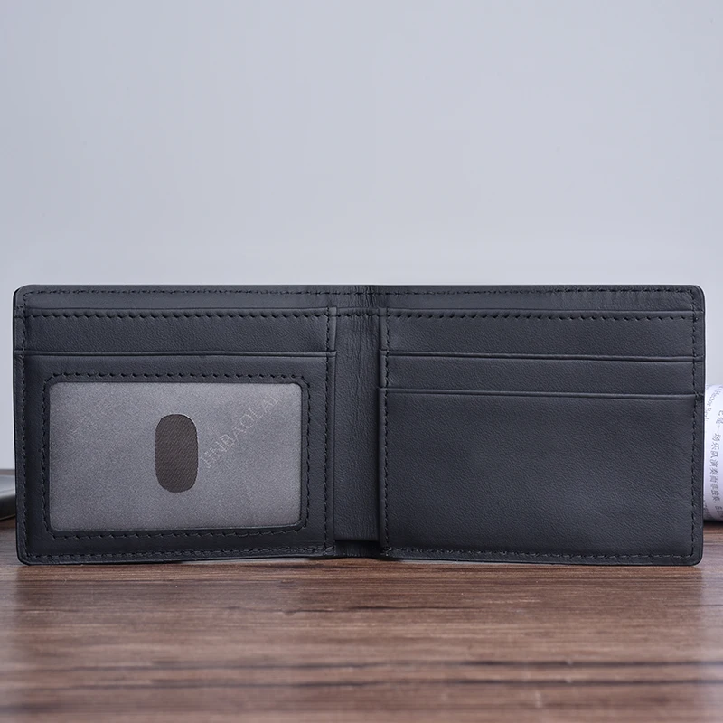 
Slim Wallet With Elastic Front Pocket Card Holders And Cash Carbon Fiber Leather Black Wallet Rfid Blocking Purse 
