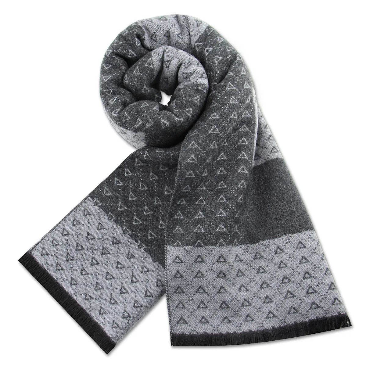Winter Grey Black Scarf Men Zhejiang Scarf Manufacturers Wool And Polyester Shawls And Scarves For Man