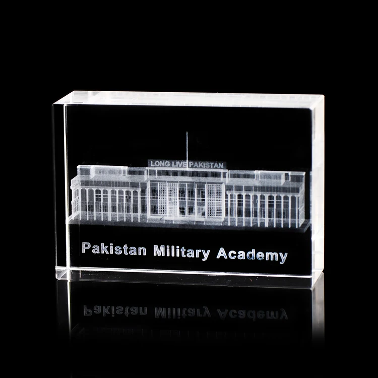 Wholesale souvenir gift custom blank glass cube 3d laser engraving building model photo K9 crystal cube