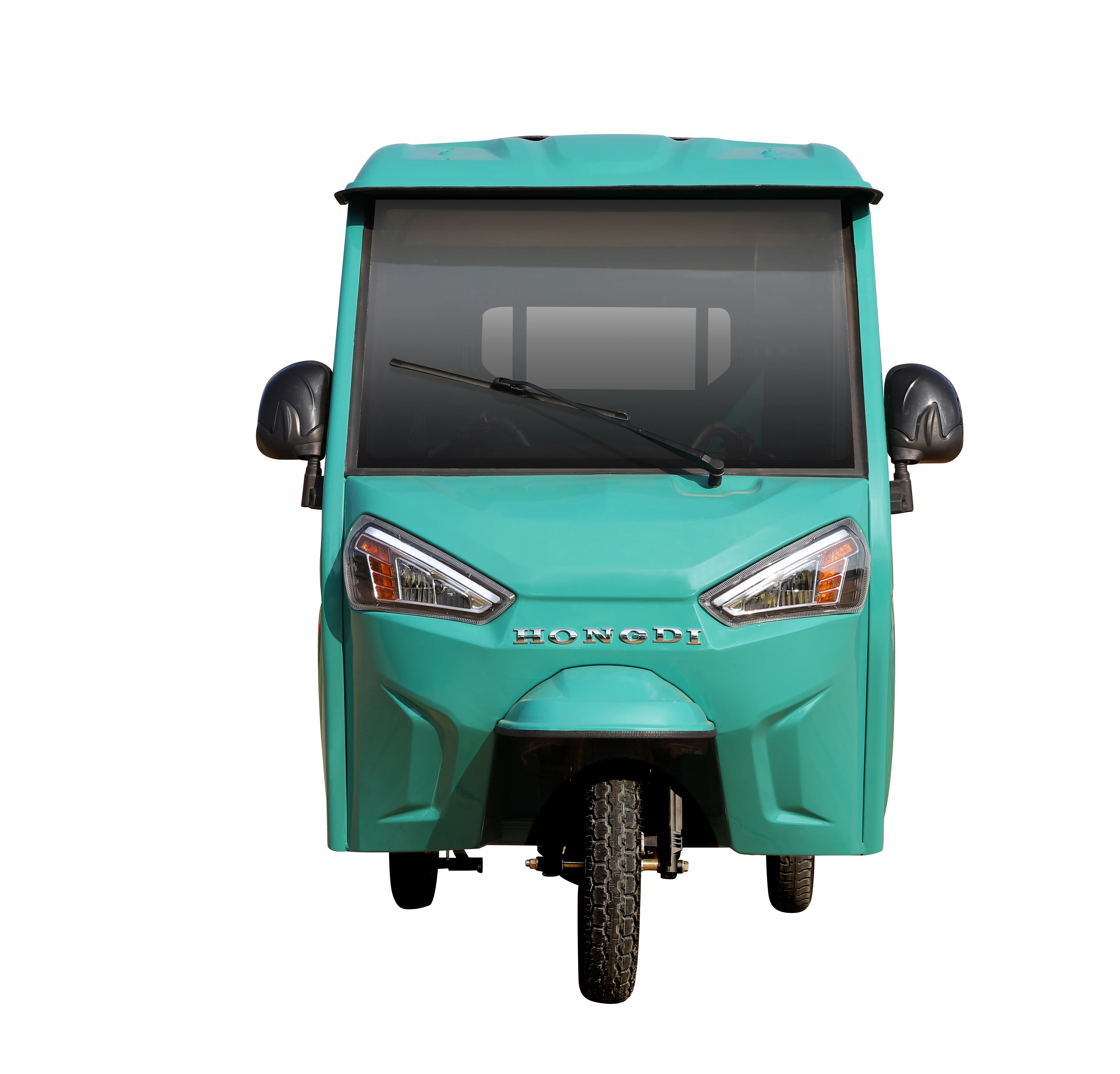 China HONGDI Brand New Closed Cab Drum Brake Electric Cargo Truck Electric Tricycle