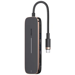 USAMS 6 in 1 usb c hub Laptop Docking Station Multiport Adapter Type C Charging USB Hub with Card Reader