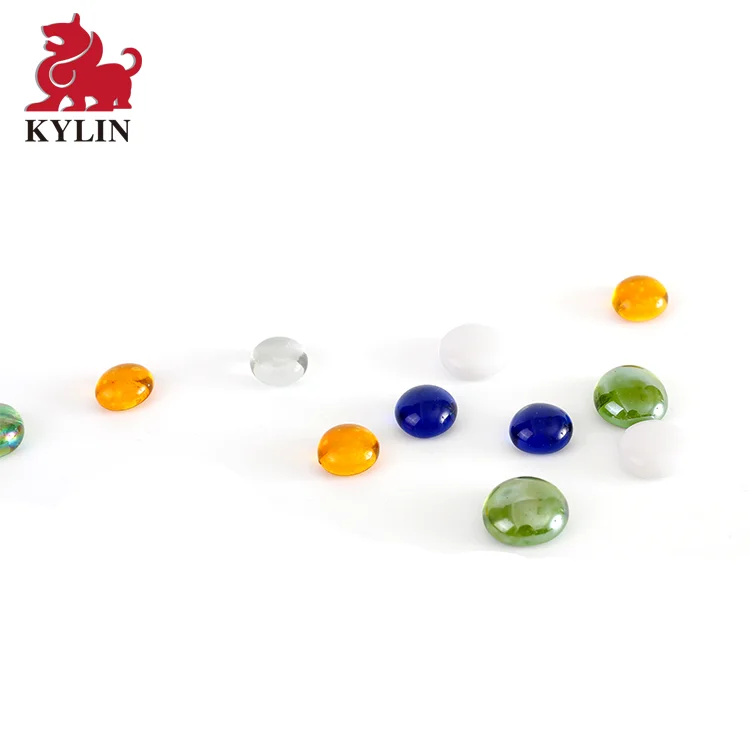 Flat Glass Marbles, Premium Mixed Color Flat Gems Aquarium Pebbles Vase Filler Beads Table Scatter Decor