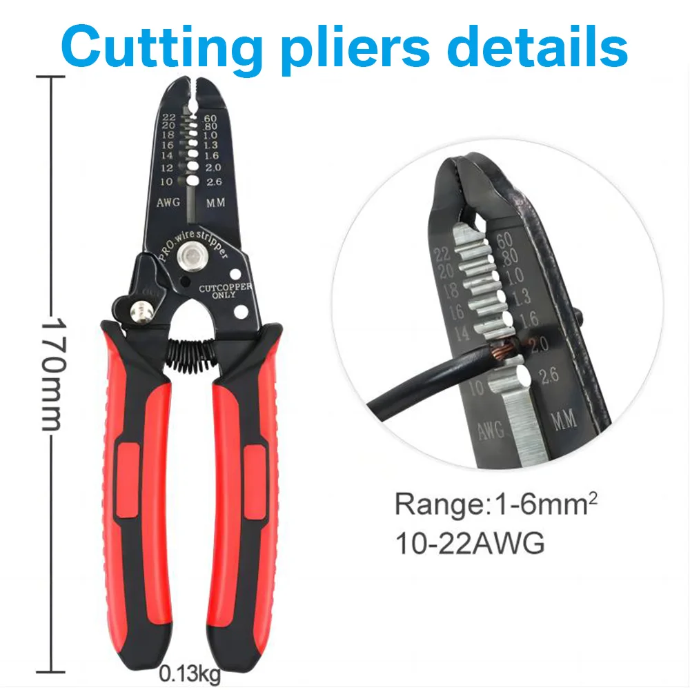 DW-YM-58BS wire crimpers 23-10 AWG Pliers manual cable wire terminal hand crimping swaging tool plier set