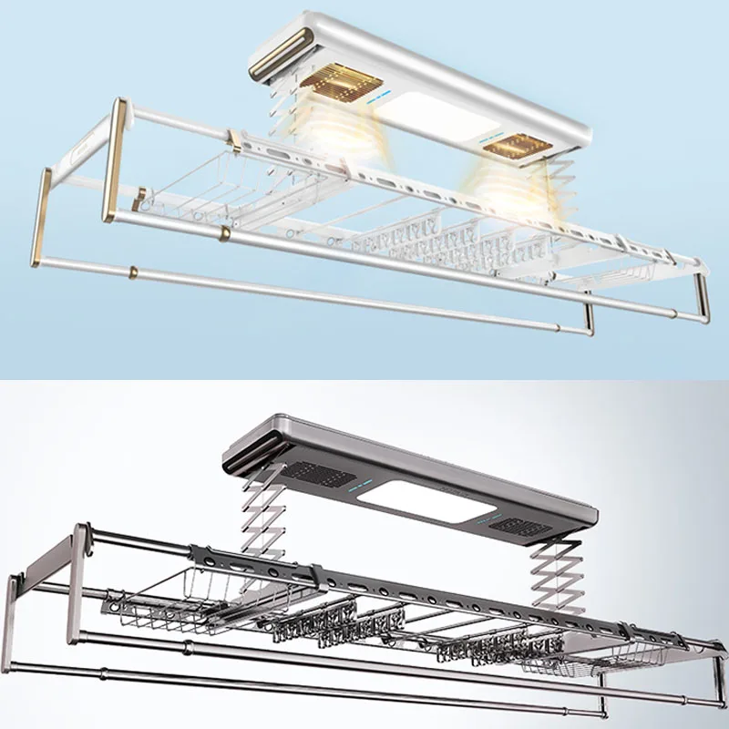 Automatic Electric Luxury Ceiling Mounted Folding White Clothes Cloth Hanger Laundry Drying Rack