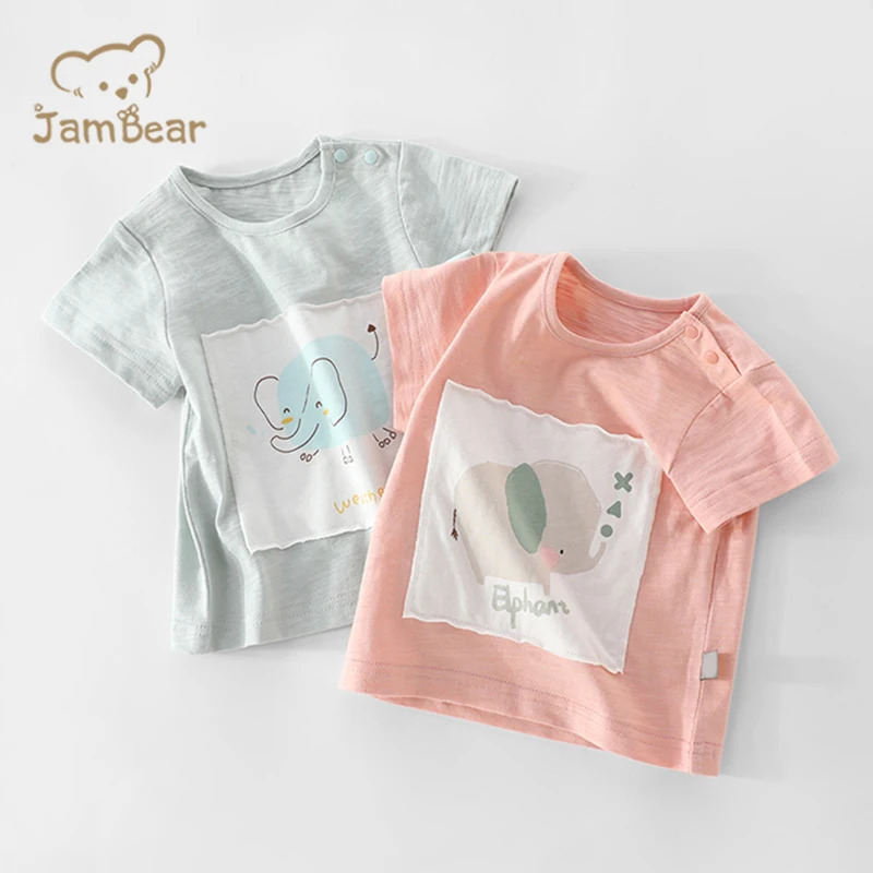  Детская футболка JamBear из органического хлопка и бамбука летняя детская Экологически чистая для мальчиков